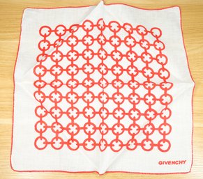 Vintage Givenchy Square Linen Hand Rolled Scarf