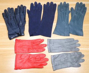 Lot - (5) Pairs Vintage Leather / Suede Gloves