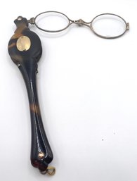 19th Century Faux Tortoise Shell Spring Loaded Lorgnette Glasses