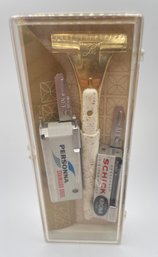Vintage Lady Eversharp Razor In Case, Schick Krona Manicure Pedi Tools Wiss La Cross More