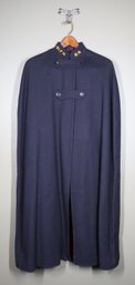 Altro Work Shops Inc Navy Wool Nurse's Cape With Embroidered Name