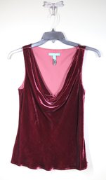 Ralph Lauren Women's Maroon Velvet Top Size Medium