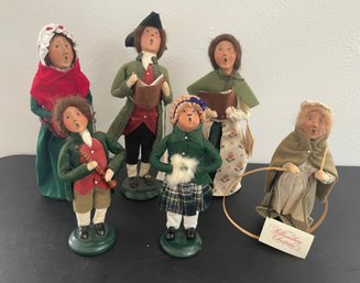 Byers Choice Lot 6 Carolers Embroidery Hoop Lady Mrs. Cratchit And More