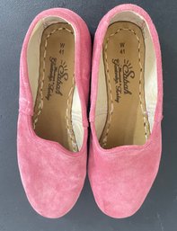 Authentic Handmade SABAH Slip On Pink Suede Loafers Womens 41 US 10