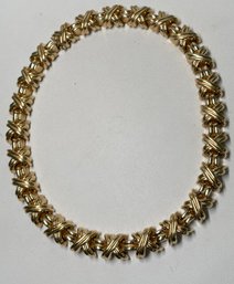 Vintage Signed CINER Gold Tone Chunky Collar Choker Necklace