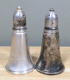 Pair Of Antique Garden Silversmiths LTD Sterling Silver 925 Weighted Salt And Pepper Shakers
