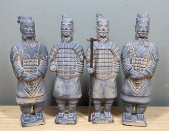 Lot Of (4) Dynasty Ceramic Soldier Figures