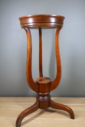 Vintage Solid Wood Plant Stand, Burl Top, Side Table, Accent Table