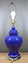 Blue Ginger Jar Style Ceramic Pottery Lamp