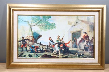 A Fight At The Venta Nueva Framed Canvas Print