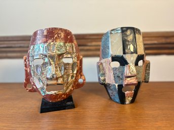 Vintage Mexican Mosaic 'burial Death Masks