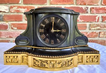 Antique Raingo Freres Marble Dore Mantel Clock