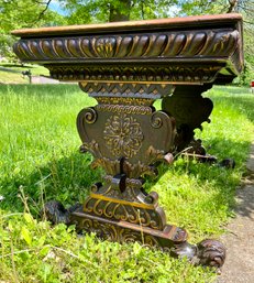 Antique French Renaissance Figural Carved Wood Occasional Table