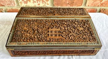 Antique Anglo-Indian Sandalwood Writing Lap Desk