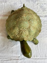 Vintage Ceramic Turtle Trinket Box With Removable Shell