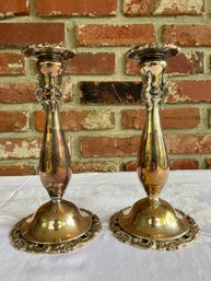 Baroque Wallace Silverplate Candlesticks