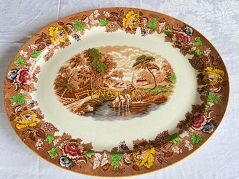 Vintage Early 1900s Woods & Sons England Large Turkey Platter Enoch Woods