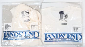 Lot Of (2) Lands End Women's Silk Crew Neck T Shirts