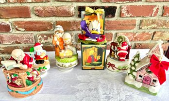 Vintage Lot Of Christmas Music Boxes