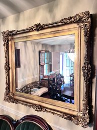 Large Antique Wood Gold Gilded Ornate Wall Mirror