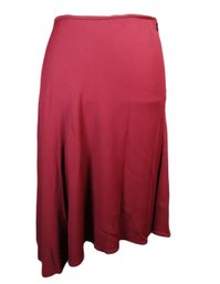 Salvatore Ferragamo Women's Red Rayon And Nylon High Low Midi Skirt Fashion Bottoms Size 8