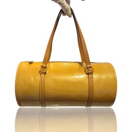 LOUIS VUITTON Monogram Vernis Bedford Hand Bag Yellow Beige