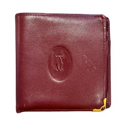 VINTAGE CARTIER LEATHER BURGUNDY WALLET