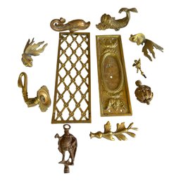 Vintage Brass Sculpture And Artchitectural Hardware Lot