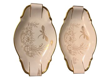 Pair Vintage Pair 10.5' L  X 6.25' W  Vegetable Dishes Carlton Ware