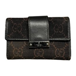 Gucci Key Holder Key Case G Logos Black Brown Woman Authentic