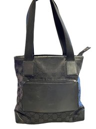 Gucci GG Canvas Front Pocket Small Tote Authentic