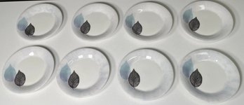 Portmeirion Dusk By Joe Gorman 8 Bread & Butter Plates Desert Purple Blue Leaves