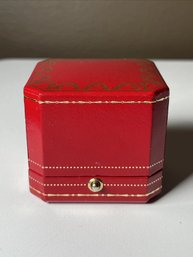 Original Red Cartier Ring Box Presentation Push Button Front France