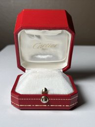 Original Red Cartier Ring Box Presentation Push Button Front France