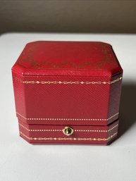 Original Red Cartier Ring Box Presentation Push Button Front France
