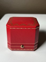 Original Red Cartier Ring Box Presentation Push Button Front France