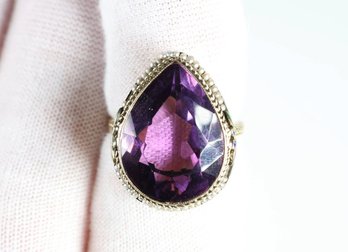 14k Gold Amethyst & Pearl Ring, 6 Grams, Jewelry Gemstone