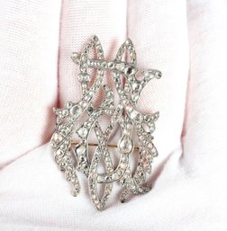 18k Gold Victorian Era Diamond Brooch, 3ctw, 11.44 Grams, Jewelry Diamonds Gems