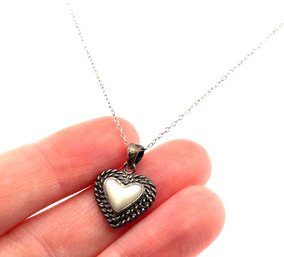 STERLING SILVER 925 ABALONE HEART PENDANT NECKLACE CHAIN FINE JEWELRY GEMSTONE JANUARY 28TH