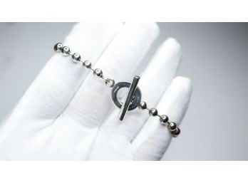 Gucci Silver 925 Toggle Closure Ball Beads Bracelet Jewelry Accessories Unisex
