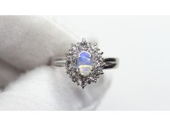 AUSTRALIAN CRYSTAL OPAL RING (99.99 PURE) SILVER GEMSTONE JEWELRY