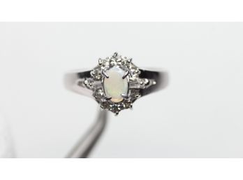 AUSTRALIAN CRYSTAL OPAL RING (99.99 PURE) SILVER GEMSTONE JEWELRY