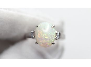 AUSTRALIAN WHITE OPAL RING (99.99 PURE) SILVER GEMSTONE JEWELRY