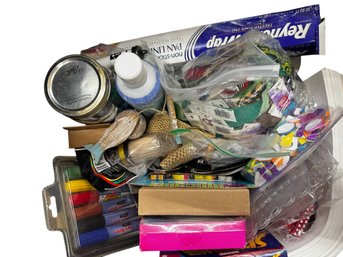 Box Of Misc Craft Supplies