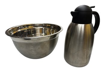 Large Mixing Bowl And Coffee Carafe