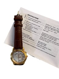 Seiko Wrist Watch 'Kinetic' 5M33-7840, Kinetic Power, Date Window, Leather Band