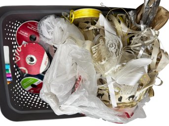 Gray Tub Of Misc Ribbon