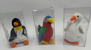 Beanie Babies 3 In Clear Containers