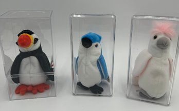 Beanie Babies 3 In Clear Containers