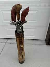 Vintage Golf Clubs And Bag